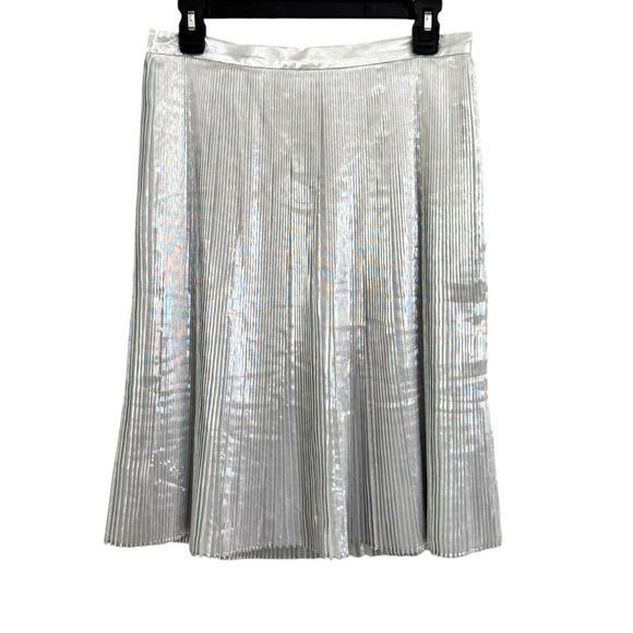 Talbots Dresses & Skirts - Talbots Metallic Silver Accordion Pleated Skirt Size 6 NWT